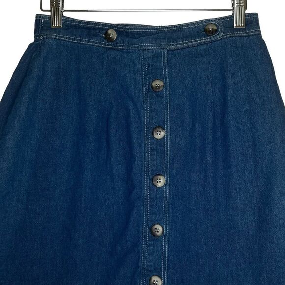 VINTAGE Orvis Denim Skirt size 10 made in USA 100% cotton - Picture 8 of 15